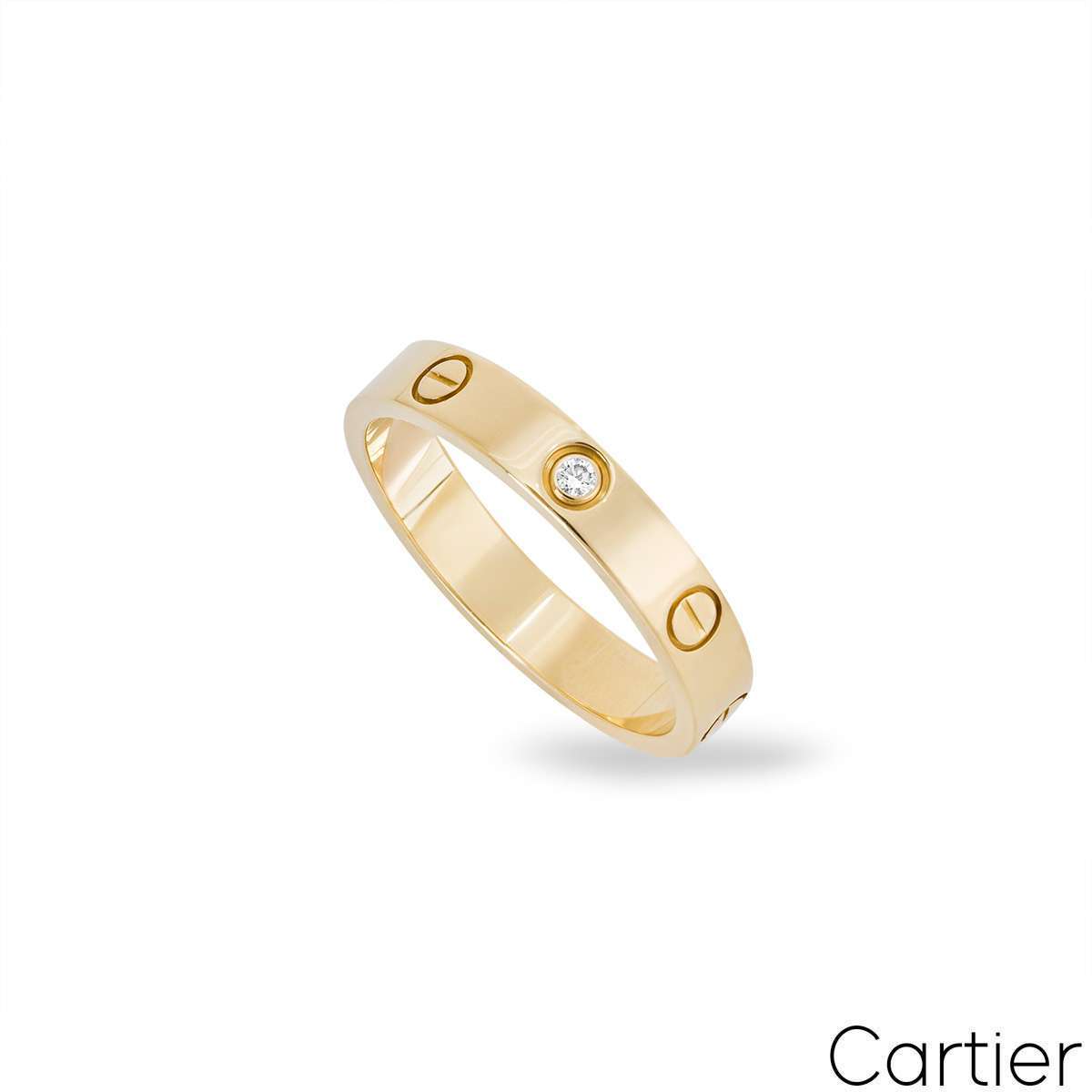 Cartier Yellow Gold Diamond Love Wedding Band Size 51 B4056100